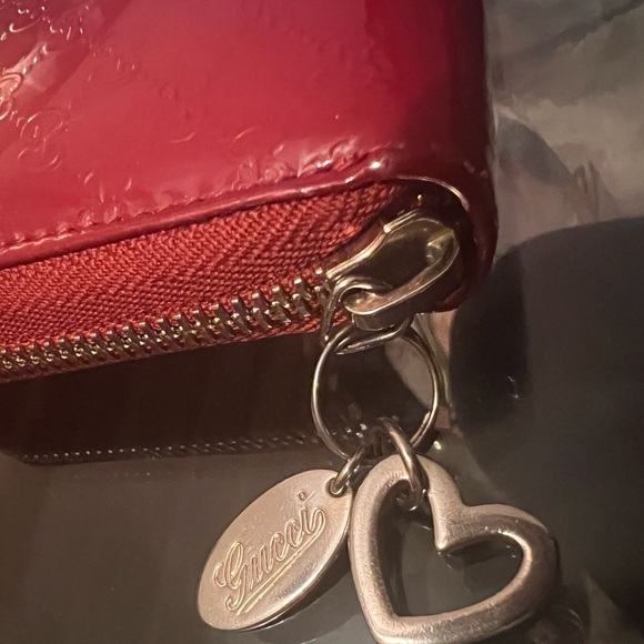 Gucci Micro Guccisima Patent Leather Zip around wallet, Red EUC!! - Picture 4 of 7